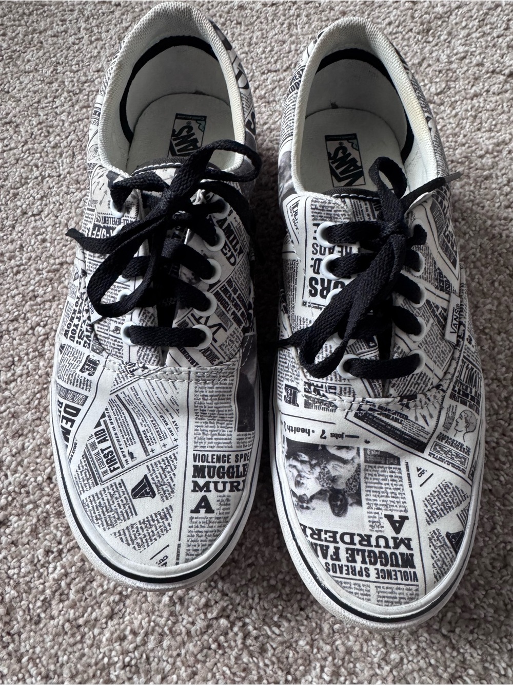 Vans x Harry Potter Daily Prophet shoes